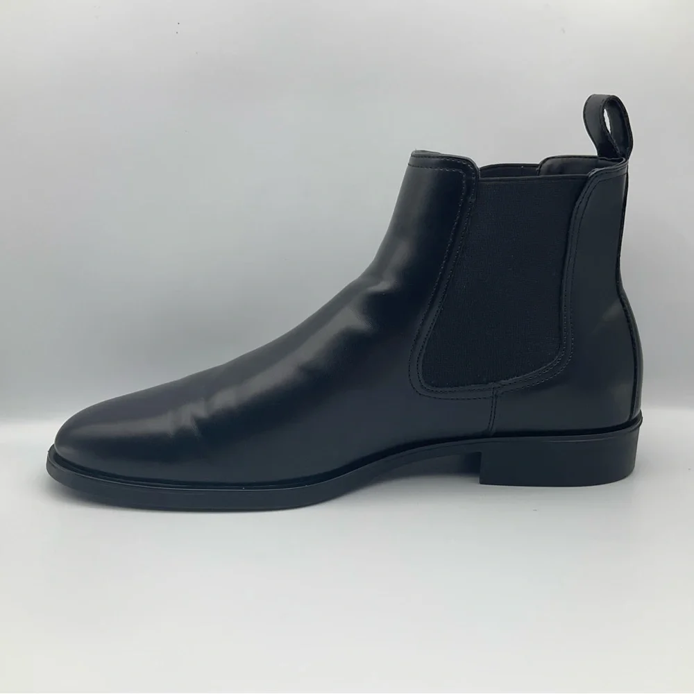 ZARA - Black Leather Dress Casual Chelsea Boots - Picture 7 of 11